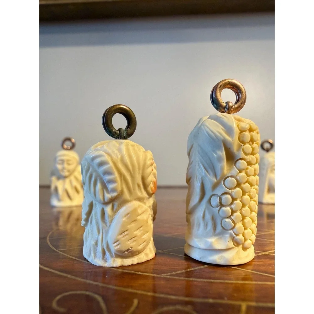 Vintage Austrian Carved Bone Place Card Holders Set of 12‎ Figural Table Pieces